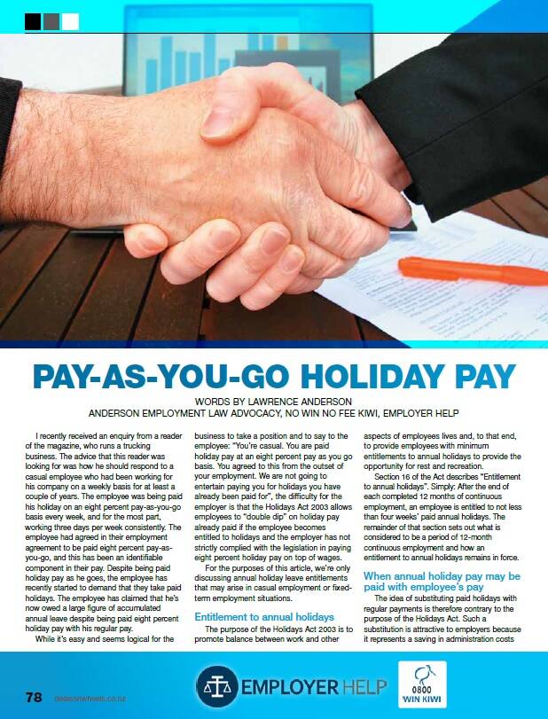 Pay-As-You-Go Holiday Pay