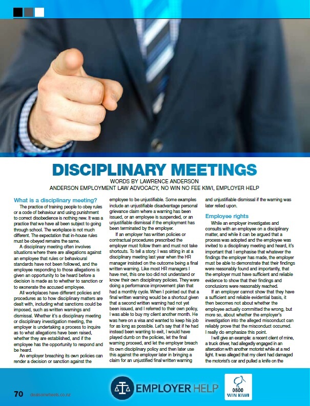 Disciplinary Meeting NZ